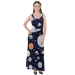 Space Galaxy Universe Stars Sky Sleeveless Velour Maxi Dress