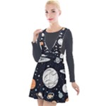 Space Galaxy Universe Stars Sky Plunge Pinafore Velour Dress