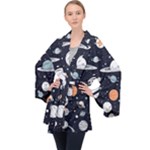 Space Galaxy Universe Stars Sky Long Sleeve Velvet Kimono 