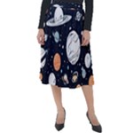 Space Galaxy Universe Stars Sky Classic Velour Midi Skirt 