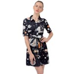 Space Galaxy Universe Stars Sky Belted Shirt Dress