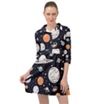 Space Galaxy Universe Stars Sky Mini Skater Shirt Dress