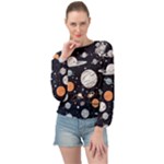 Space Galaxy Universe Stars Sky Banded Bottom Chiffon Top