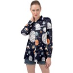 Space Galaxy Universe Stars Sky Long Sleeve Satin Shirt