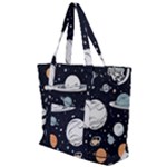 Space Galaxy Universe Stars Sky Zip Up Canvas Bag