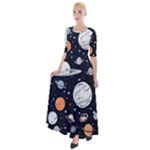 Space Galaxy Universe Stars Sky Half Sleeves Maxi Dress