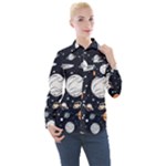 Space Galaxy Universe Stars Sky Women s Long Sleeve Pocket Shirt