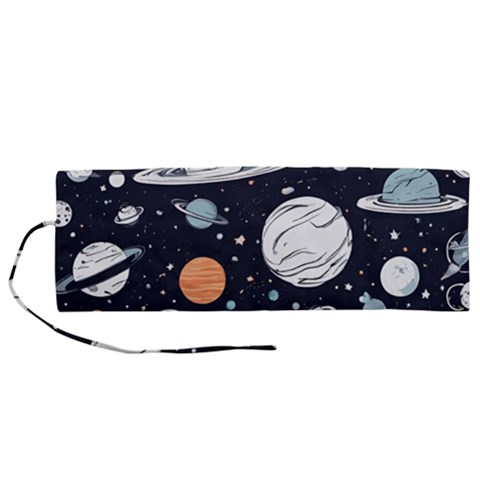 Space Galaxy Universe Stars Sky Roll Up Canvas Pencil Holder (M) from ArtsNow.com