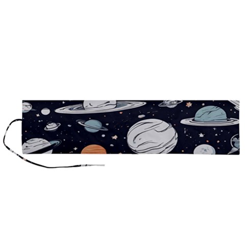 Space Galaxy Universe Stars Sky Roll Up Canvas Pencil Holder (L) from ArtsNow.com