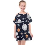 Space Galaxy Universe Stars Sky Kids  One Piece Chiffon Dress