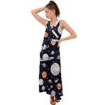 Space Galaxy Universe Stars Sky V-Neck Chiffon Maxi Dress