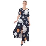 Space Galaxy Universe Stars Sky Waist Tie Boho Maxi Dress