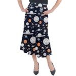 Space Galaxy Universe Stars Sky Midi Mermaid Skirt