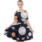 Space Galaxy Universe Stars Sky Cut Out Shoulders Dress