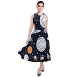 Space Galaxy Universe Stars Sky Round Neck Boho Dress