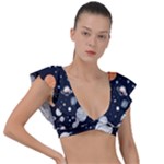 Space Galaxy Universe Stars Sky Plunge Frill Sleeve Bikini Top