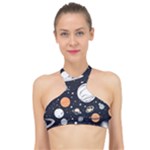 Space Galaxy Universe Stars Sky High Neck Bikini Top