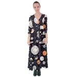 Space Galaxy Universe Stars Sky Button Up Maxi Dress