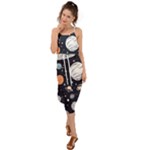 Space Galaxy Universe Stars Sky Waist Tie Cover Up Chiffon Dress