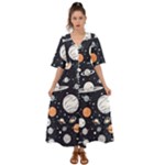 Space Galaxy Universe Stars Sky Kimono Sleeve Boho Dress