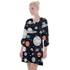 Open Neck Shift Dress 