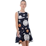 Space Galaxy Universe Stars Sky Frill Swing Dress