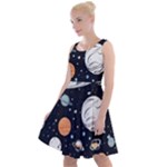 Space Galaxy Universe Stars Sky Knee Length Skater Dress