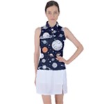 Space Galaxy Universe Stars Sky Women s Sleeveless Polo T-Shirt