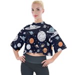 Space Galaxy Universe Stars Sky Mock Neck T-Shirt