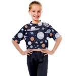 Space Galaxy Universe Stars Sky Kids Mock Neck T-Shirt