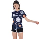 Space Galaxy Universe Stars Sky Asymmetrical Short Sleeve Sports T-Shirt