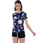 Space Galaxy Universe Stars Sky Back Circle Cutout Sports T-Shirt