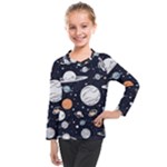 Space Galaxy Universe Stars Sky Kids  Long Mesh T-Shirt