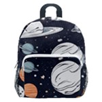 Space Galaxy Universe Stars Sky Kids  Age 5-10 Lightweight School Backpack with Side Pockets