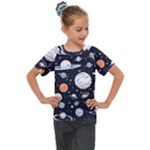 Space Galaxy Universe Stars Sky Kids  Mesh Piece T-Shirt