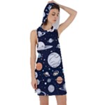 Space Galaxy Universe Stars Sky Racer Back Hoodie Dress