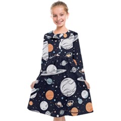 Space Galaxy Universe Stars Sky Kids  Midi Sailor Dress from ArtsNow.com