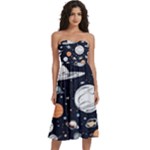 Space Galaxy Universe Stars Sky Knee-Length Strapless Bra Top Dress