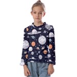 Space Galaxy Universe Stars Sky Kids  Frill Detail T-Shirt