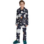 Space Galaxy Universe Stars Sky Kids  Long Sleeve Velvet Pajamas Set