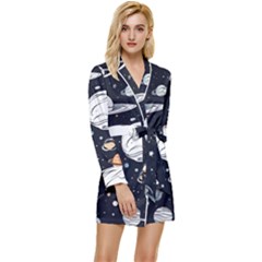 Long Sleeve Satin Robe 