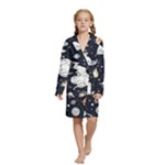 Space Galaxy Universe Stars Sky Kids  Long Sleeve Velvet Lounge Robe