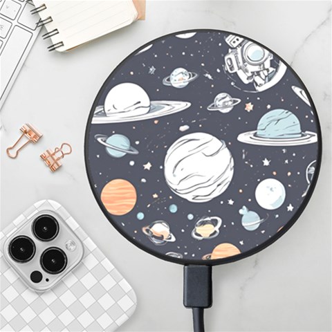 Space Galaxy Universe Stars Sky Wireless Fast Charger(Black) from ArtsNow.com