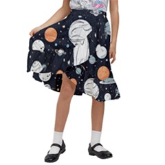 Kids  Ruffle Flared Wrap Midi Skirt 