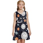 Space Galaxy Universe Stars Sky Kids  Sleeveless Tiered Mini Dress