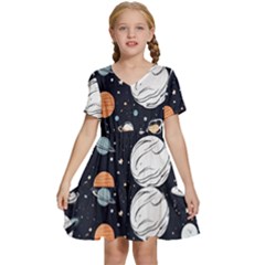 Kids  Short Sleeve Tiered Mini Dress 