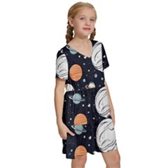 Kids  Short Sleeve Tiered Mini Dress 