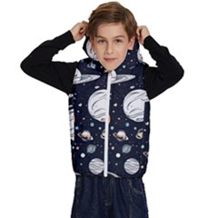 Space Galaxy Universe Stars Sky Kids  Stylish Hooded Puffer Vest from ArtsNow.com