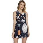 Space Galaxy Universe Stars Sky Sleeveless High Waist Mini Dress