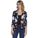 Space Galaxy Universe Stars Sky Women s One-Button 3/4 Sleeve Short Jacket